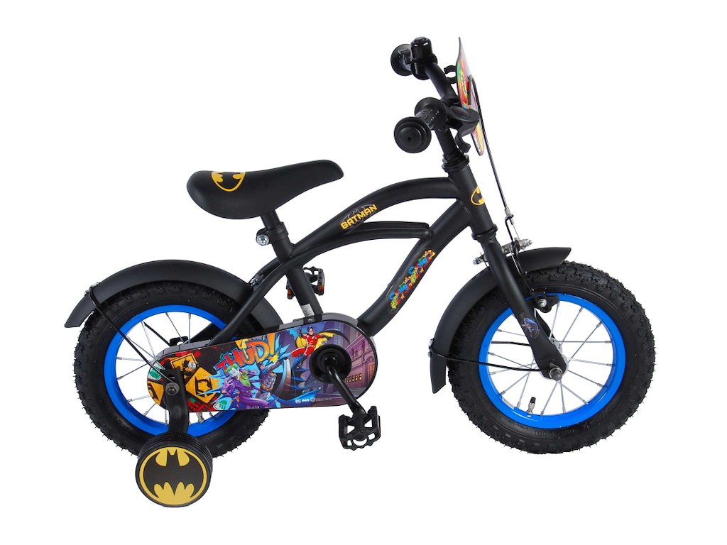 Volare Batman Børnecykel - 12" med støttehjul - Sort Volare Batman Børnecykel - 12" med støttehjul - Sort