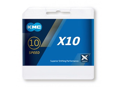 KMC X10 10-Speed kæde til Shimano, Sram og Campagnolo Sølv/sort