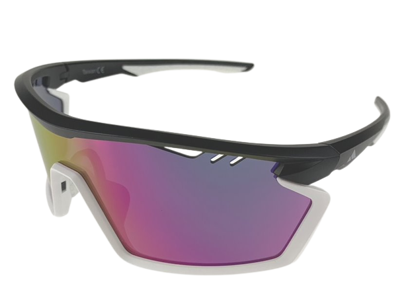 Ongear Gold Race Cykelbrille - Smoked/Rainbow PC Linse - Mat Sort/Hvid