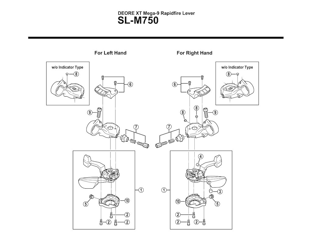 Shimano justeringsbolt for kabel model SL-M570 og SL-M750
