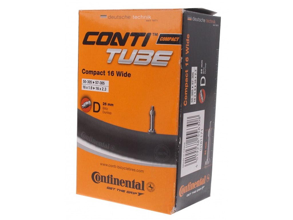 Continental 16 Slange 50/62-305 med 26mm dunlop ventil"