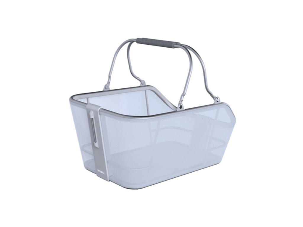 Basil Cento Tech Fiber - MIK cykelkurv med LED - Grå - Til montering bagpå