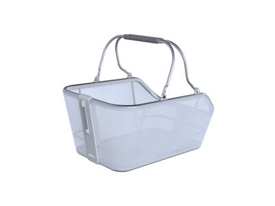 Basil Cento Tech Fiber - MIK cykelkurv med LED - Grå - Til montering bagpå