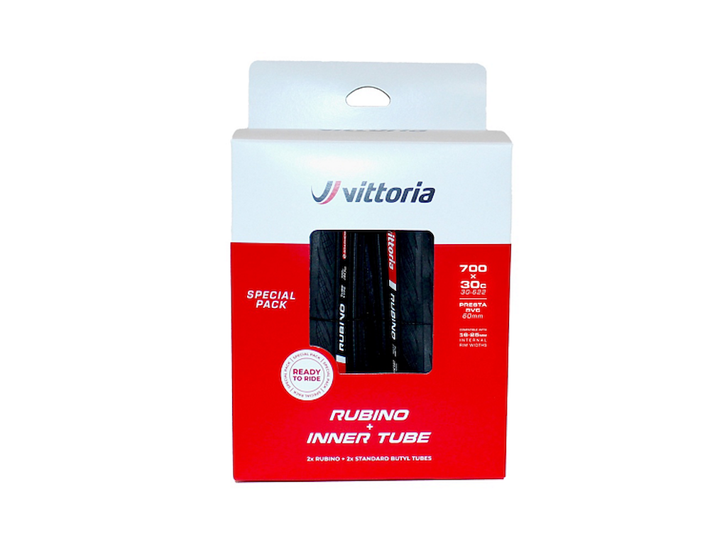 Vittoria Rubino V G2 Tube Bundle 2 dæk og 2 slanger - Road foldedæk 700x30c - Sort