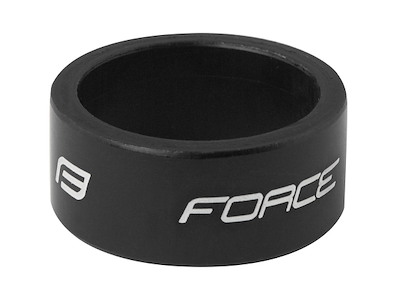FORCE spacer til headset 1 1/8'' AHEAD 15 mm aluminium - Sort