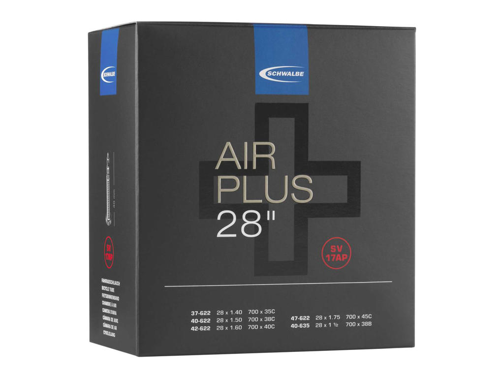 Schwalbe Air Plus - Slange 28" 700 x 35-47c med 40mm lang Racerventil SV17AP