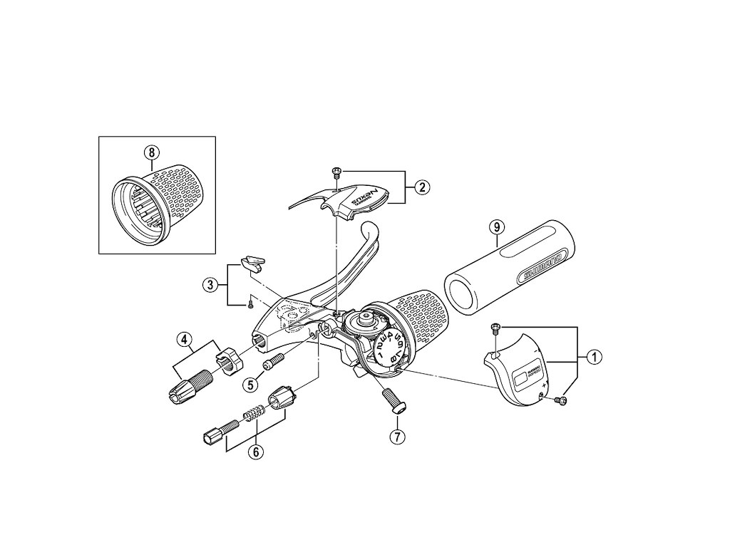 Shimano Nexus 8 - Dæksel til revo greb model SB-8S20