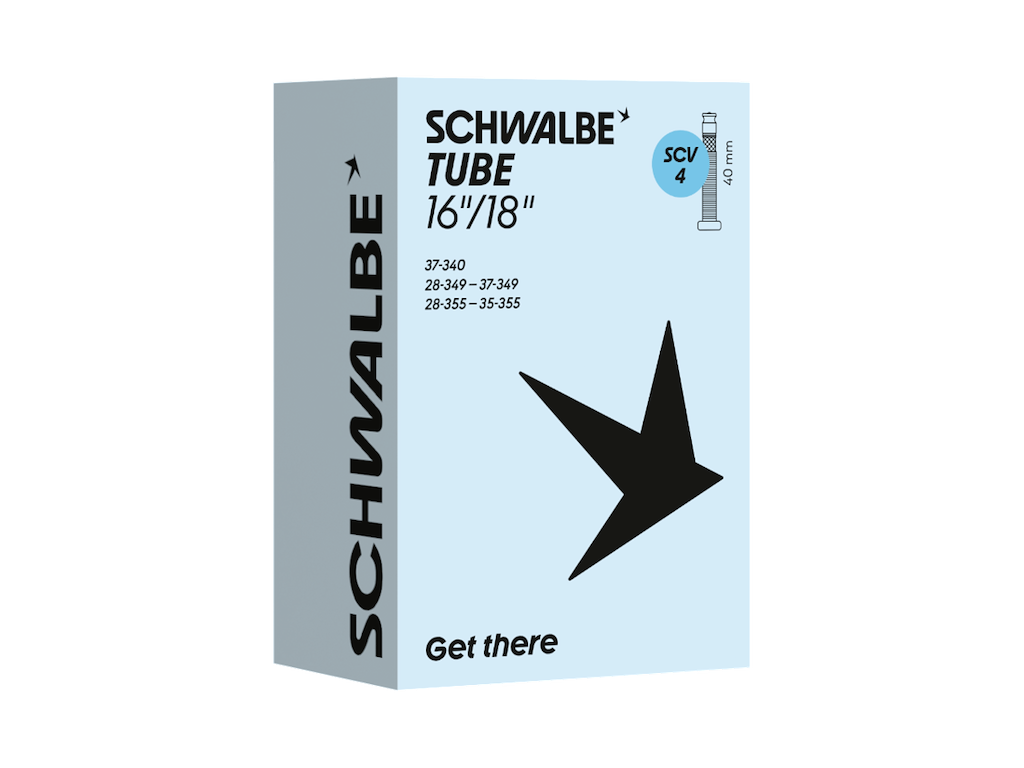 Schwalbe slange 16 og 18"(37-349/355) med SCV Click ventil - SCV4