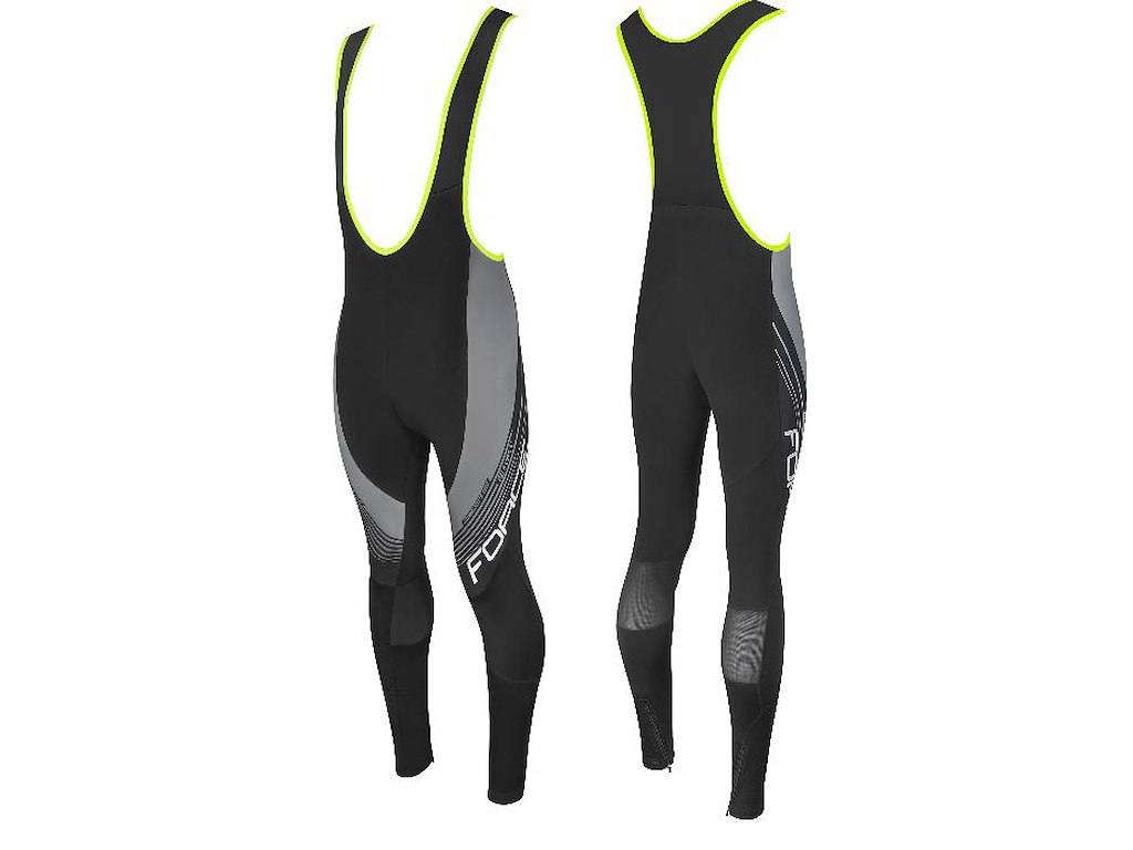 Force F58 Lang bibtight sort/grå uden indlæg str XS