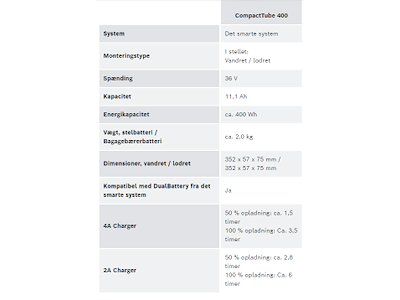 Bosch CompactTube 400 Batteri