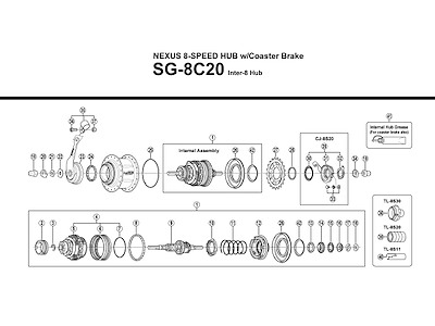 Shimano Nexus 7 - Stop møtrik for SG-7C20