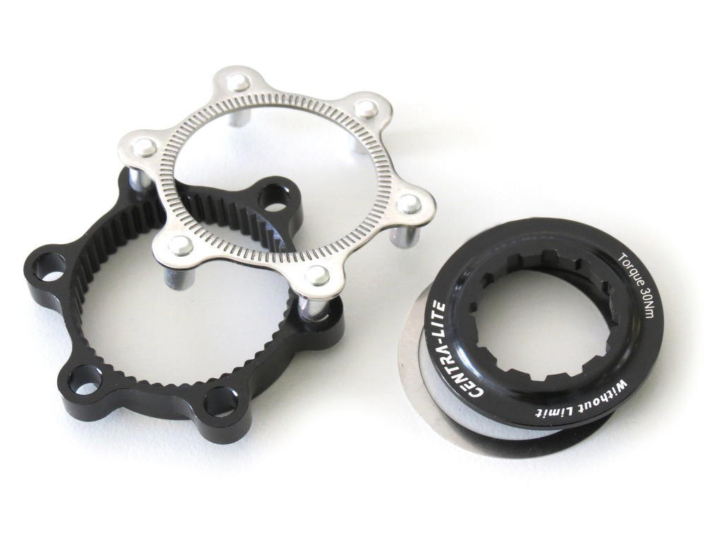 XLC Adapter kit til Rotor - Centerlock til 6-huls - Sort/sølv