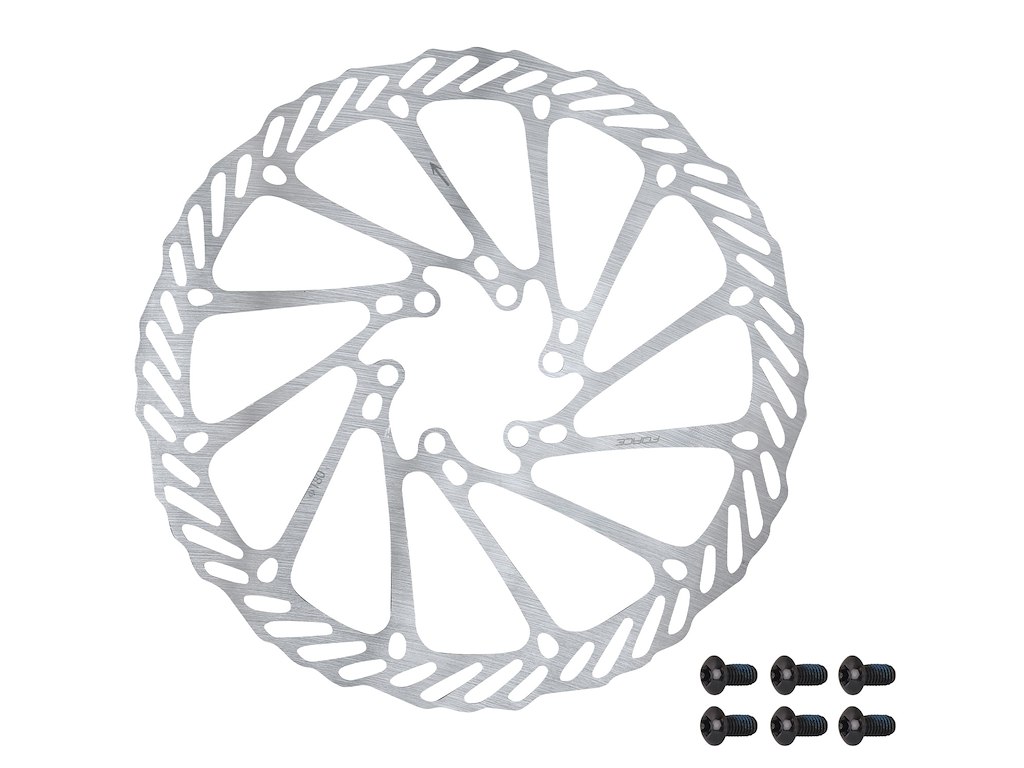 FORCE 2 bremseskive 180 mm 6 huls sølv