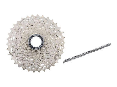 Shimano 105 kassette og kæde - 12 gear kassette 11-34 tands samt M7100 kæde