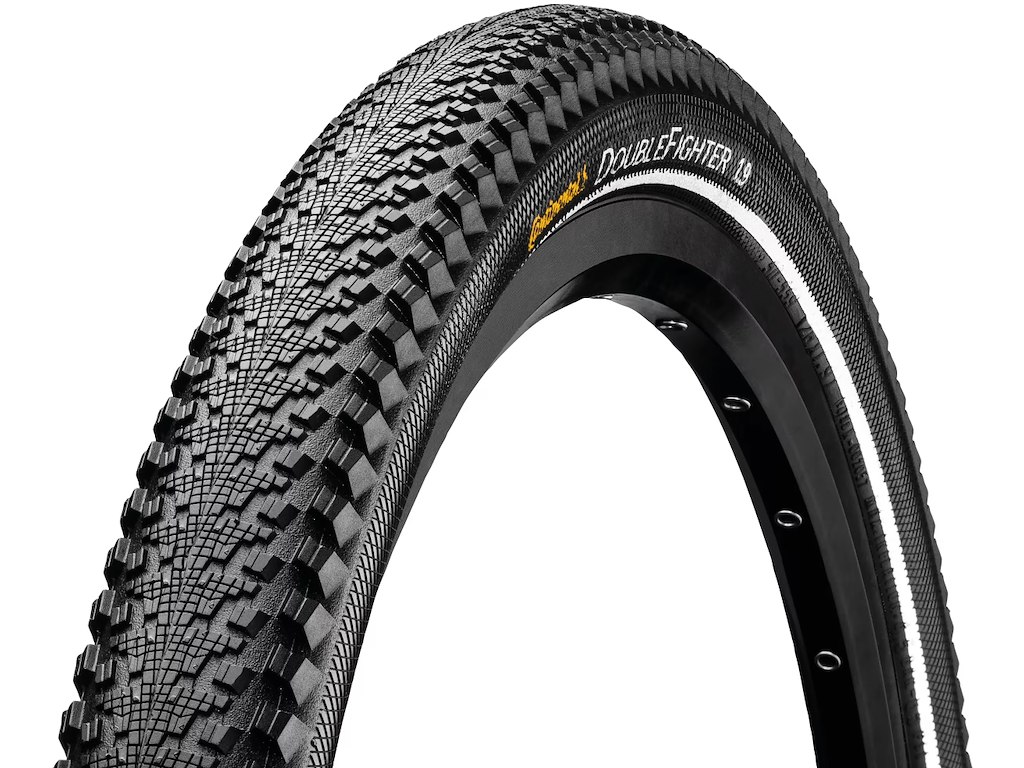 Continental Double Fighter III Tråddæk 700x35c (37-622) Sort med refleks