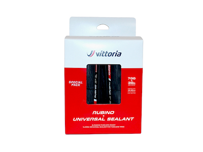 Vittoria Rubino V G2 TLR bundle 2 dæk og 80ml sealant - Road foldedæk 700x30c - Sort