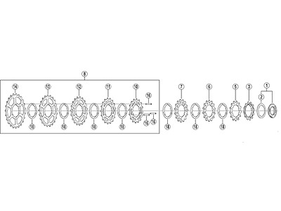 Shimano klinge 12 tands A+D til HG kassette pos. 1