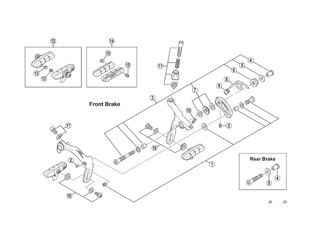 Shimano justerbolt for kabel BR-6600 og BR-5600