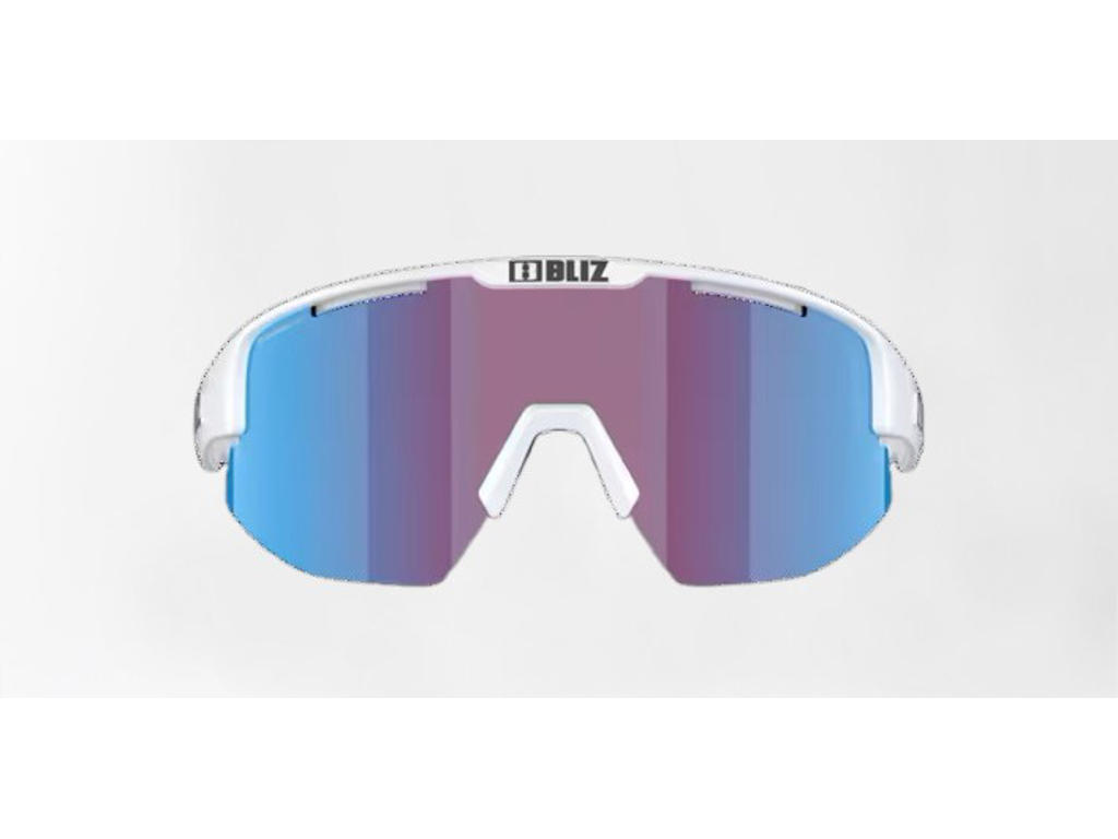 Bliz Matrix Medium (33) - Cykelbriller - Rose/Violet Mirror Blue Lens - Mat Hvid