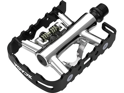 Bike Attitude MTB/Gravel Kombi Pedal - SPD/Almindelig - inkl Klamper - Sort/Sølv