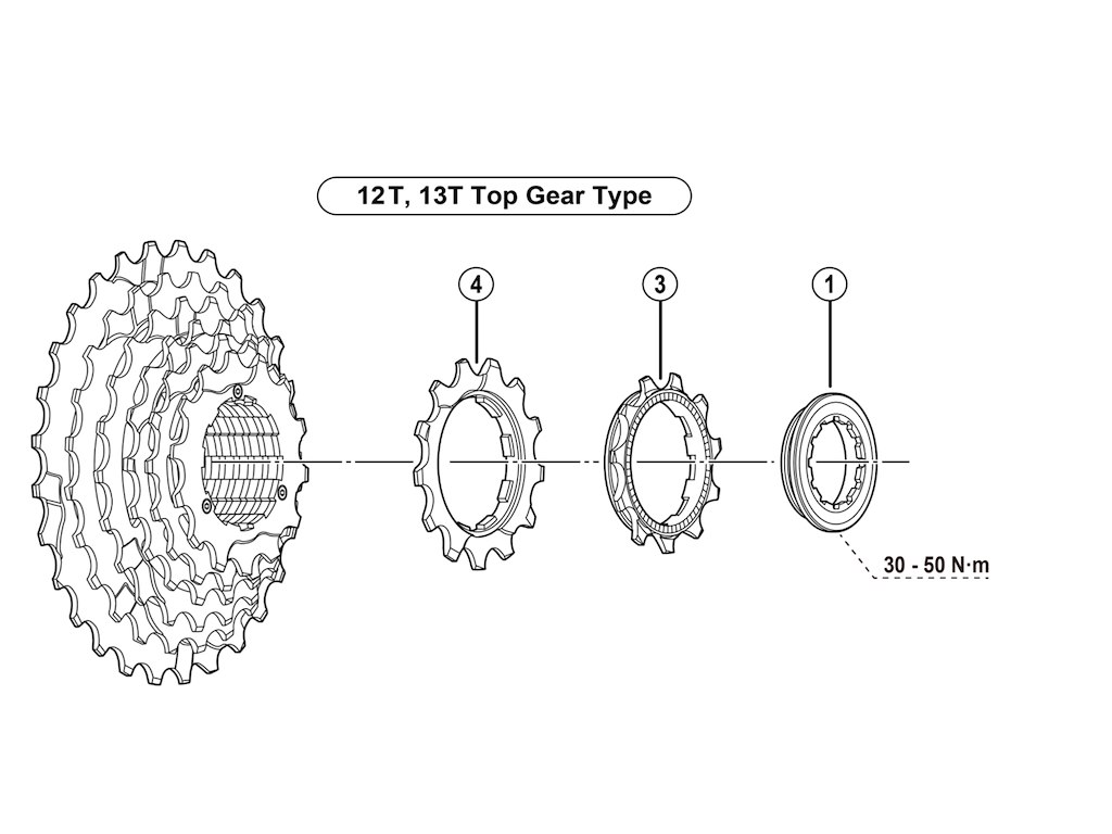 Shimano klinge 13 tands til kassette CS-HG70 og HG50 pos. 2