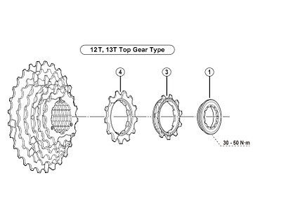 Shimano klinge 13 tands til kassette CS-HG70 og HG50 pos. 2