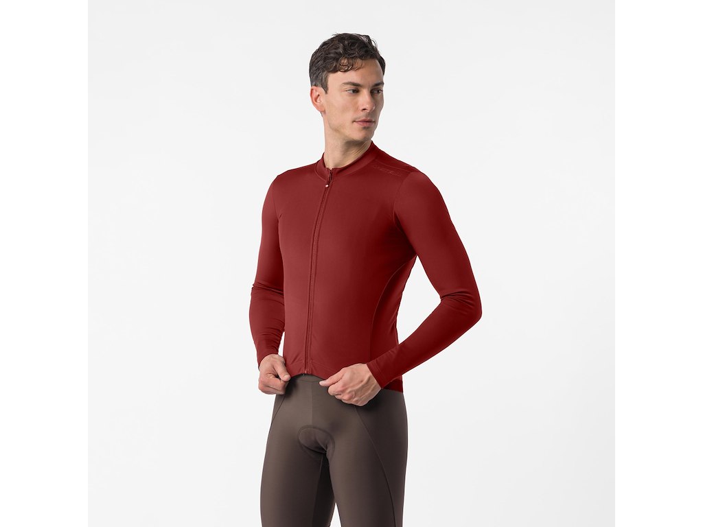 Castelli Espresso Thermal 2 Jersey - Cykeltrøje - Lange ærmer - Herre - Garnet - Str. 2XL