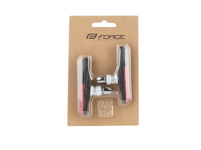 FORCE bremsesko V-bremser 70 mm lange sort-rød
