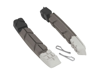 FORCE bremsegummi 3 farvet til bremsesko MTB 70 mm sort-grå-hvid