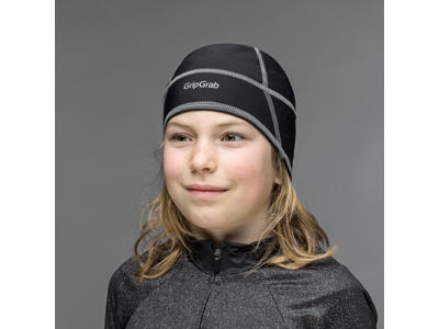 GripGrab Letvægts Thermo Skull Cap - Junior hjelmhue - Sort