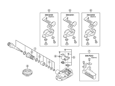 Shimano Ultegra gummi puder til pedaler model PD-6600 højre