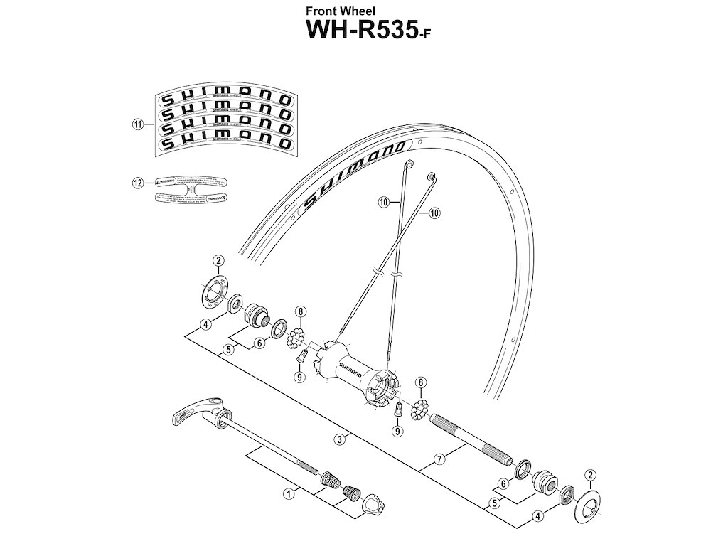 Shimano konus M10x20,6mm til forhjul model WH-R535-F