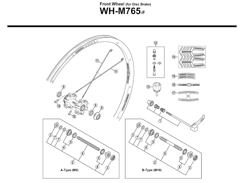 Shimano konus med støvkappe til forhjul model WH-M765-F