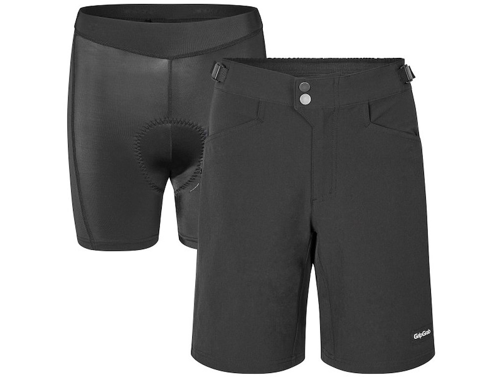 GripGrab Flow 2-i-1 Tekniske Cykelshorts Dame Sort