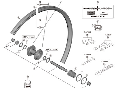 Shimano låsemøtrik unit højre til hjul model WH-MT501-CL