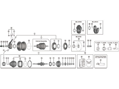 Shimano Nexus navindsats 187mm aksel til gearnav model SG-C6061-8C