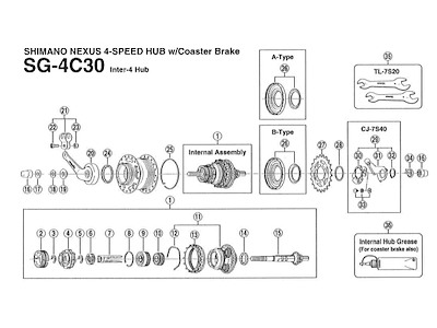 Shimano Nexus  4 griber til SG-4C30 B-type