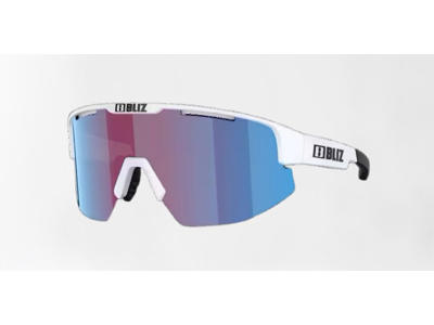 Bliz Matrix Small (30) - Cykelbriller -  Rose/Violet Mirror Blue Lens - Mat Hvid