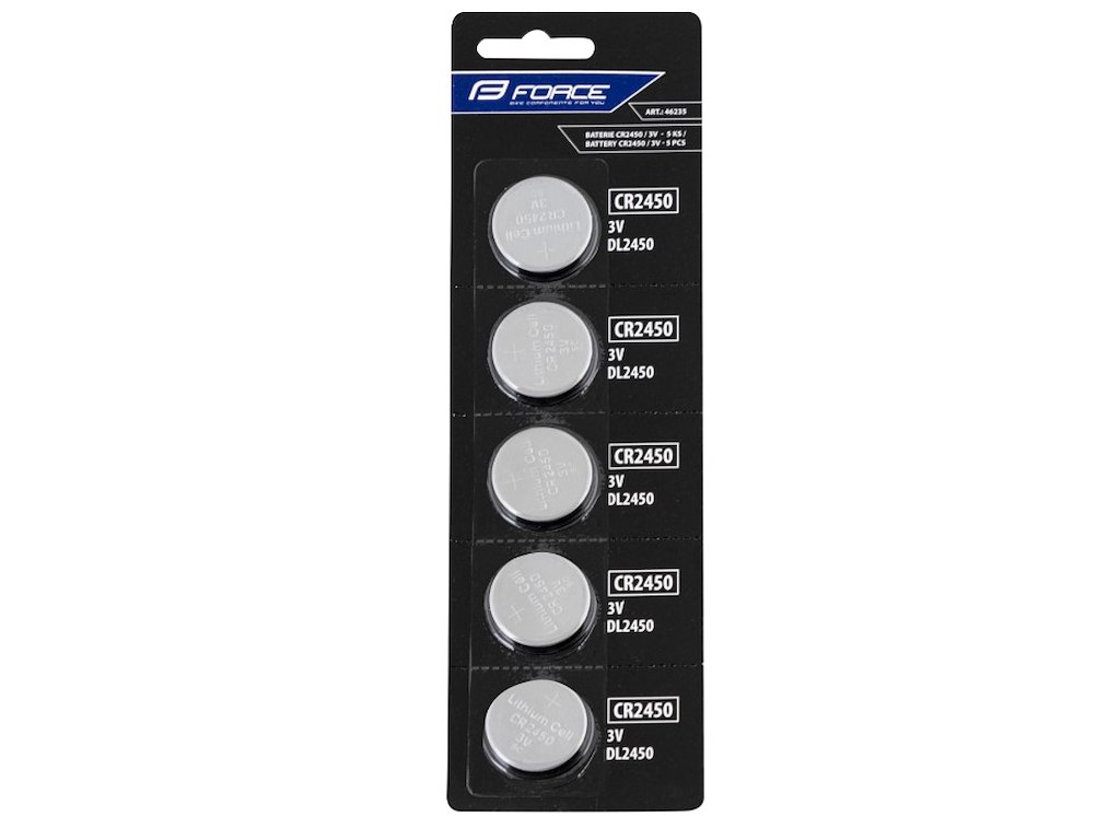 FORCE 5 Stk. CR2450 3V Knapcellebatterier