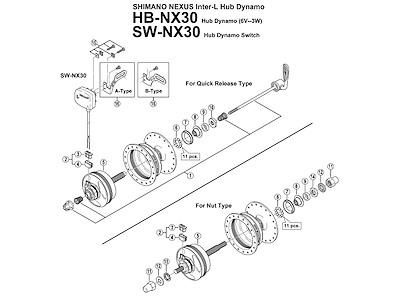 Shimano konus til fornav HB-NX30