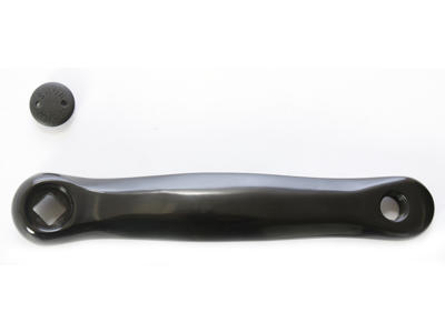 Pedalarm venstre i aluminium 170 mm lang - Sort