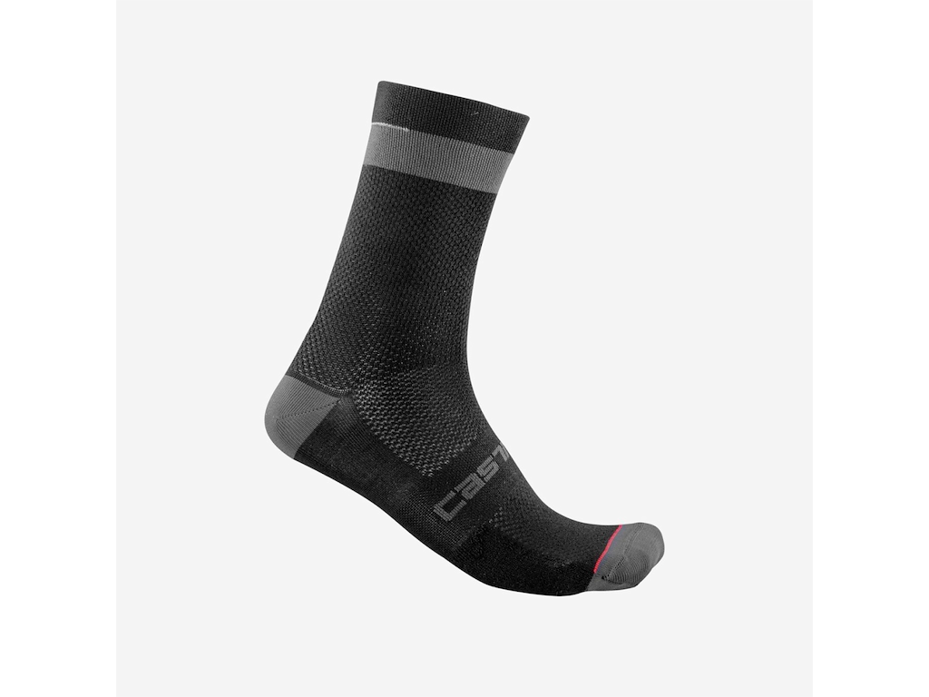 Castelli Alpha 18 cykelstrømper sort/mørkegrå Str. 35-39