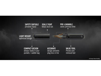 Ryder Slug Plug kit - Lappegrej til tubeless dæk - Værktøj inkl. 10 lappestrips