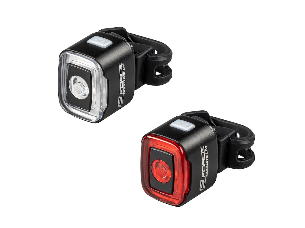 FORCE Flea Lygtesæt - USB Opladelig - 200/70 Lumen FORCE Flea Lygtesæt - USB Opladelig - 200/70 Lumen