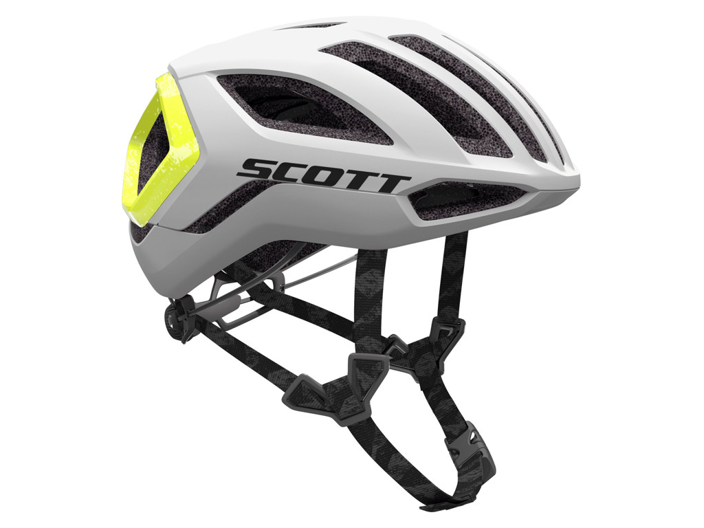 SCOTT Centric Plus Cykelhjelm Rainbow White/Radium Yellow (Hjelmstørrelse: 59-61 cm)