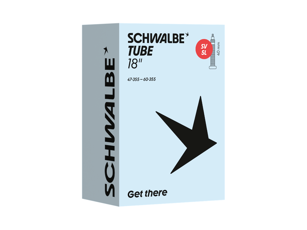 Schwalbe slange 18" (47/60-355) med 40mm lang racerventil SV5L