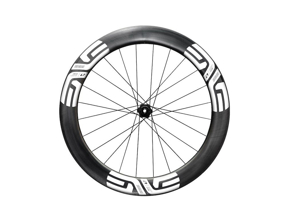 ENVE SES 6.7 baghjul Race 700c XDR Body Center Lock disc og E-Thru 12 x 142mm med hvide stickers
