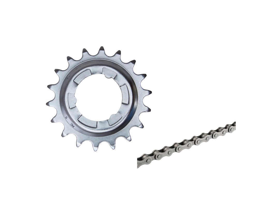 Shimano Nexus gearhjul 18 tands og rustbeskyttet Nexus kæde NX10