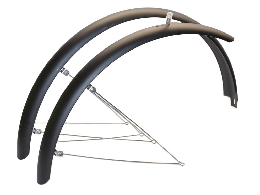 BikePartner - Skærmsæt - 27,5"-29" - 60mm - Matsort - Inkl. rustfri stivere