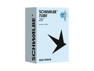 Schwalbe slange 26" (40/62-559) med SCV Clik ventil - SCV13